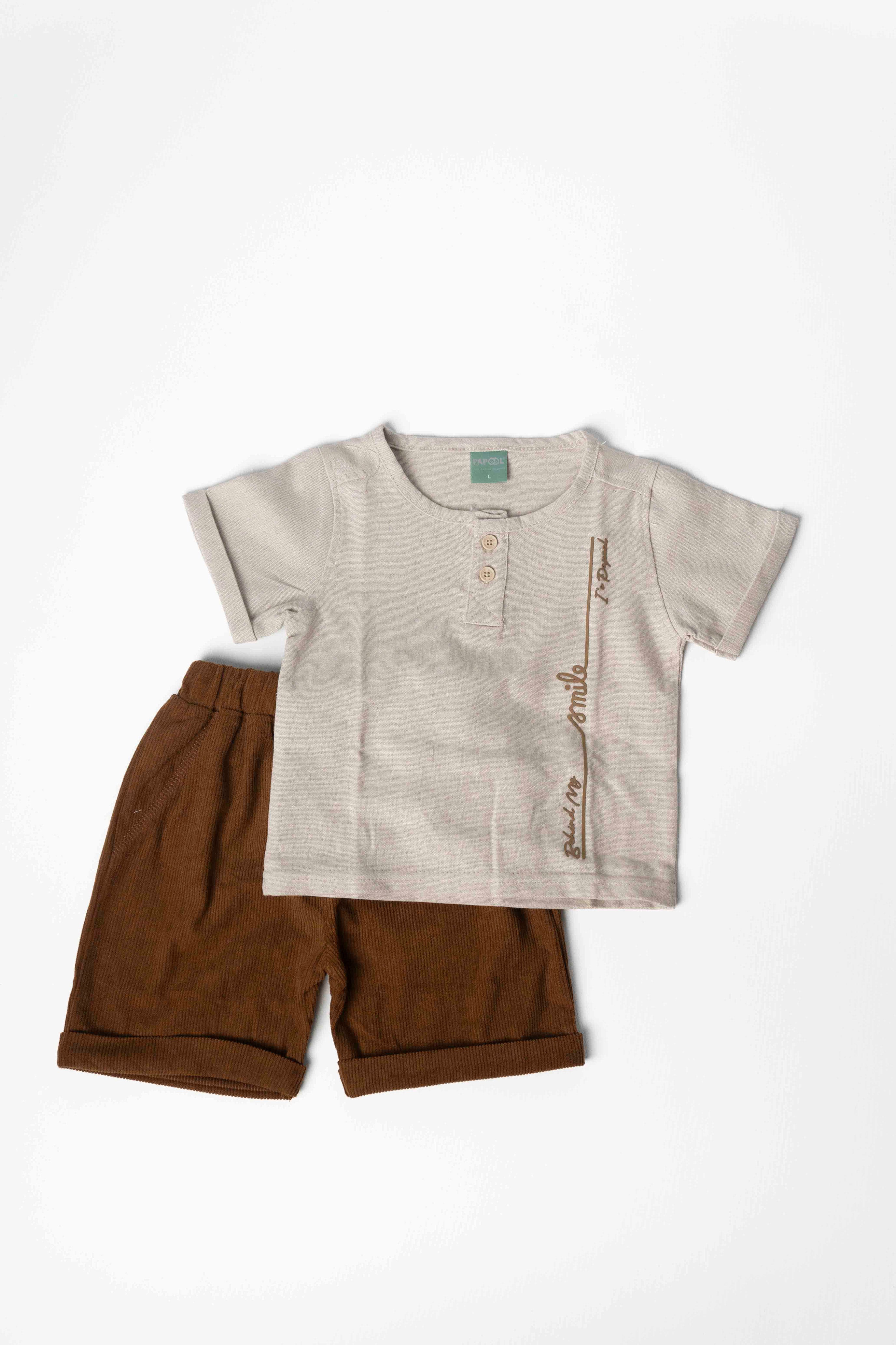 Brown  T shirt Shorts